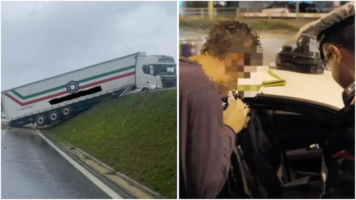 Palmanova, camion finisce sulla scarpata laterale in autostrada: il conducente era positivo all'alcoltest - 