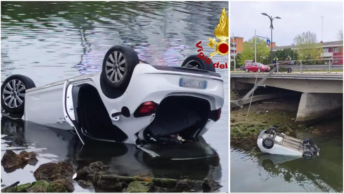 Auto sfonda il guardrail e precipita nel canale: feriti un uomo e una donna, soccorsi dai passanti - 