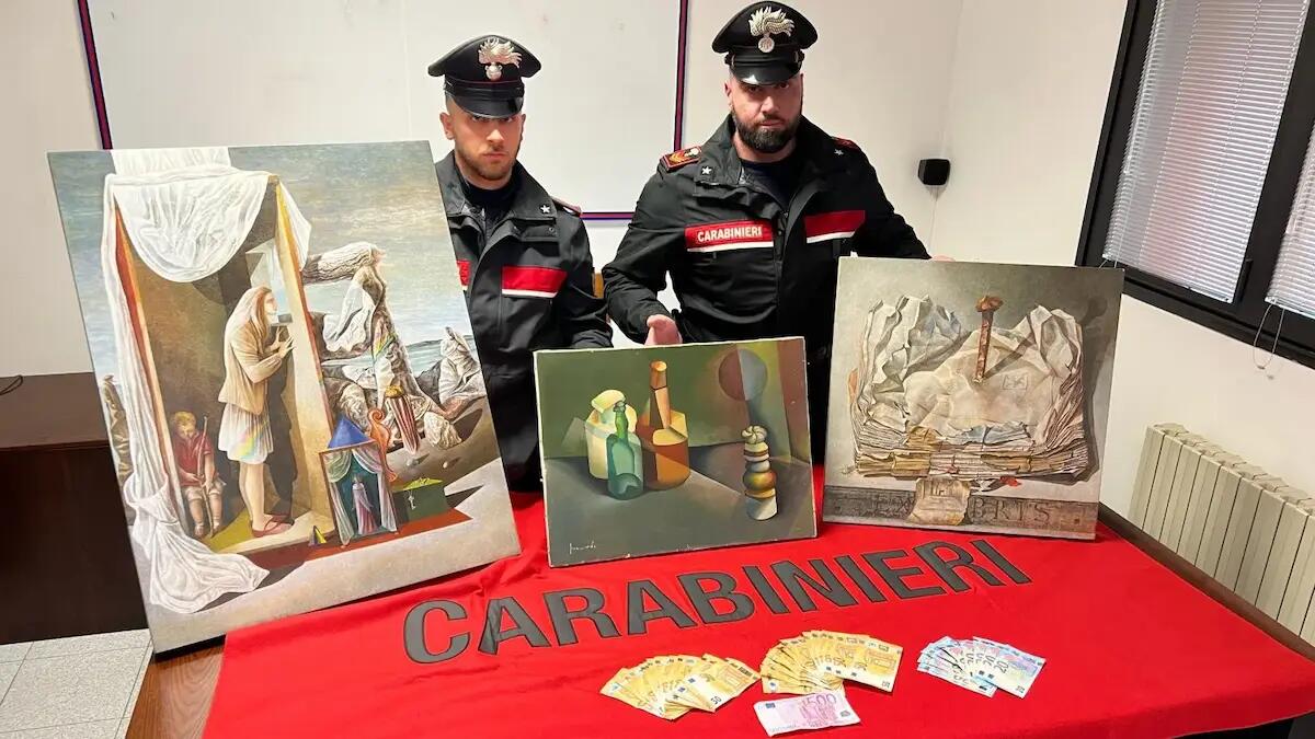 Rubano tre quadri di Donati e chiedono 1900 euro di riscatto: durante lo "scambio" trovano i Carabinieri - 