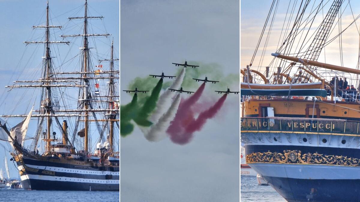 Trieste accoglie la nave scuola Amerigo Vespucci: le foto mozzafiato con il volo delle Frecce Tricolori - 