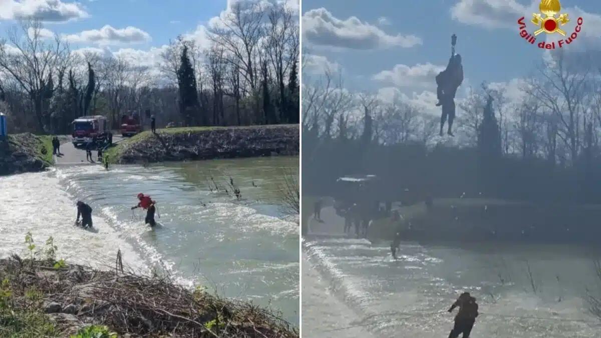 Attraversa il guado sbarrato del torrente e viene travolto dalla corrente: salvato con l'elicottero - 