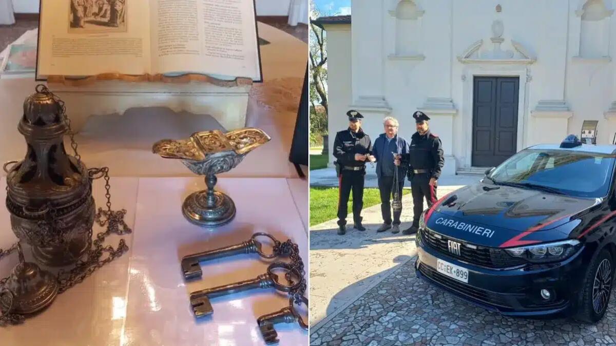 Ruba oggetti sacri in chiesa e dopo alcuni giorni restituisce la refurtiva: denunciato 42enne - 