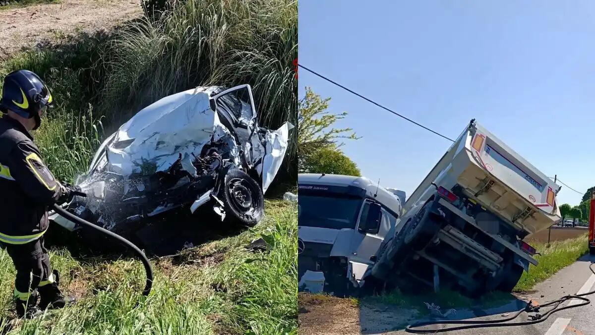 Invade la corsia opposta mentre sopraggiunge un tir: automobilista muore sul colpo - 