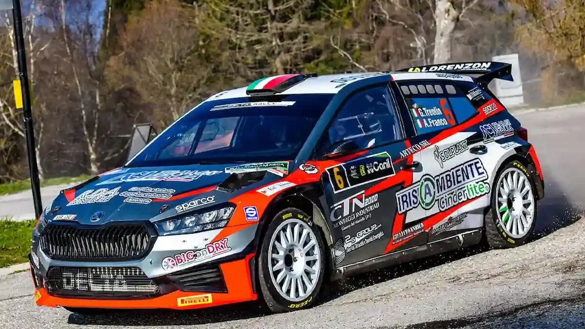 Giovanni Trentin ritirato al Rally della Marca dopo una toccata sulla Monte Cesen - 