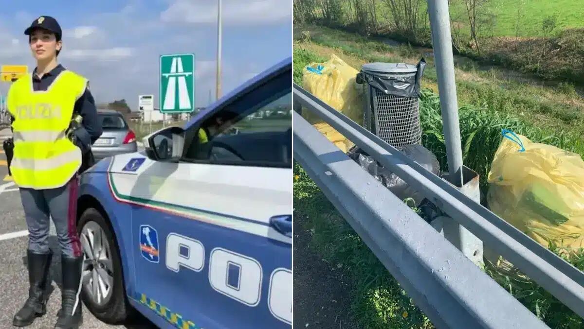 Scarica cinque sacchi dell'immondizia in autostrada: rintracciato, ha pure la patente falsa - 