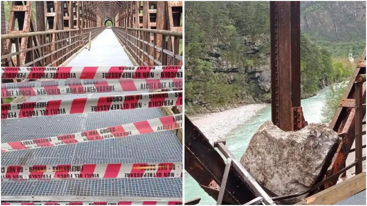 Chiusaforte, frana sulla ciclovia Alpe Adria: chiuso il tratto. Le immagini e l'intervento dei Vigili di Gemona. - 