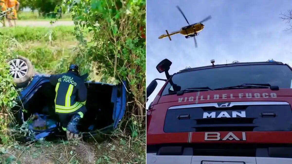 Finisce con l'auto nel fosso: 40enne estratta dalle lamiere e portata d'urgenza all'ospedale - 