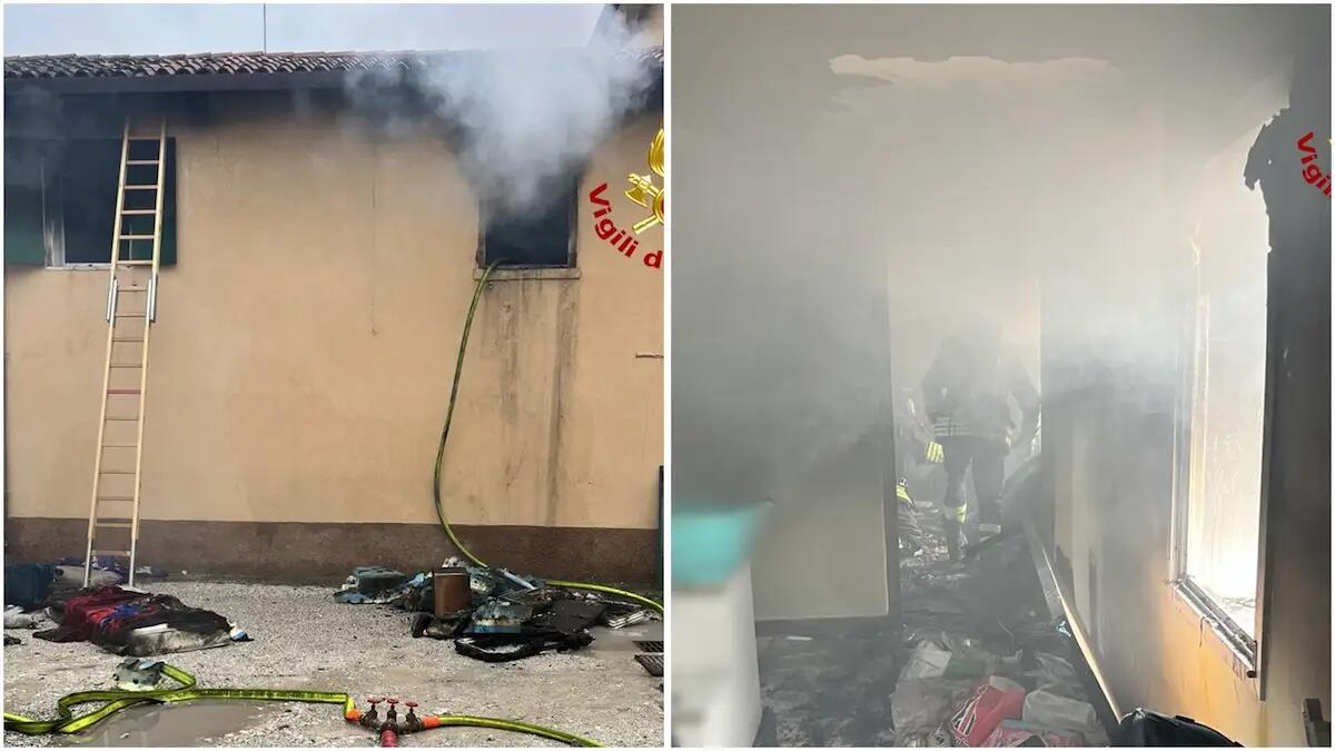 Fiamme in una casa di corte, intervento dei vigili del fuoco: nessun ferito ma l'appartamento è inagibile - 
