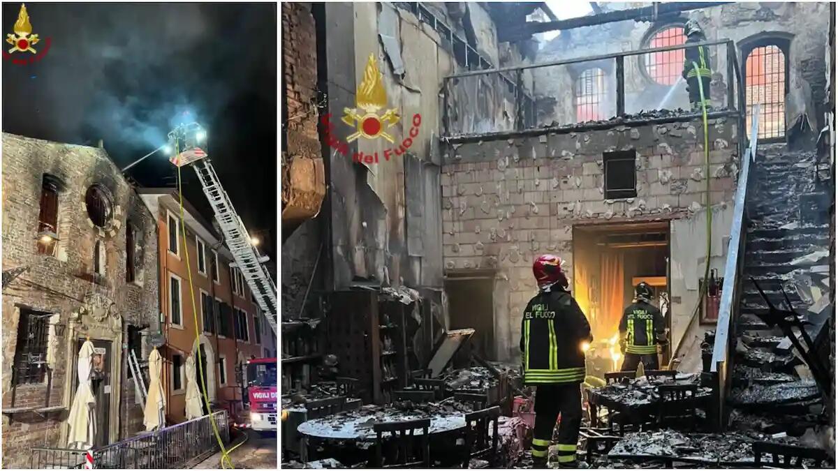 Divampa incendio in pieno centro storico: ristorante all'interno di ex chiesa divorato dalle fiamme - 