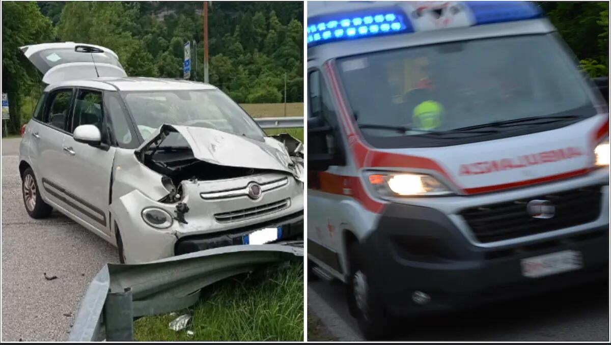 Frontale tra due auto, nove feriti: cinque sono minorenni, un bimbo elitrasportato a Udine - 