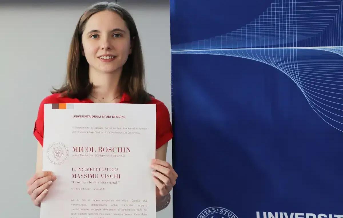 Micol Boschin premiata a Udine per una tesi sulla genetica dell'Euforbia - 