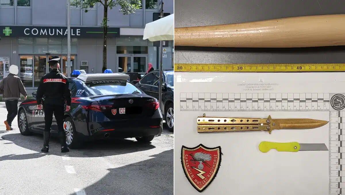 Passeggiava con un coltello nel borsello e nascondeva una mazza da baseball in auto: denunciato - 