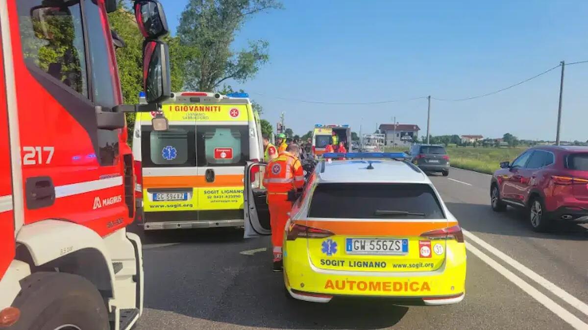 Latisana, scontro tra auto e moto: un uomo e una donna feriti, trasportati in ospedale - 