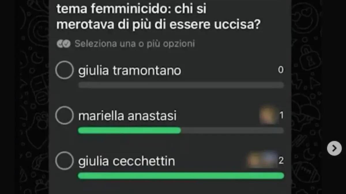 "Chi meritava di più di essere uccisa?": l'autore del sondaggio si scusa. Cosa rischia lo studente. - 