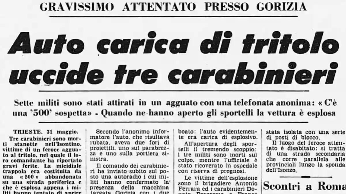 Peteano, 53 anni dopo la strage: il sacrificio dei Carabinieri nel ricordo delle Istituzioni -