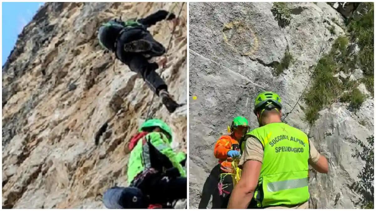 Scivola dalla Ferrata, ma riesce a rimanere agganciato al cavo: soccorsi in azione per salvare un 33enne - 
