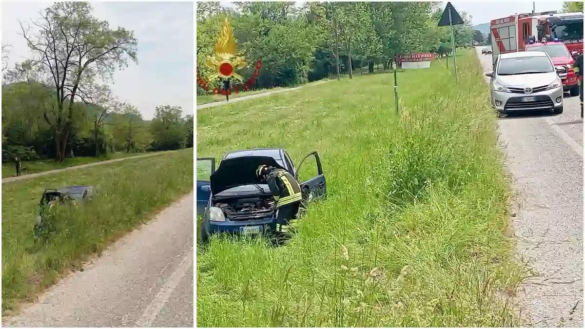 Violento scontro tra due auto, una finisce nel fosso: cinque feriti - 