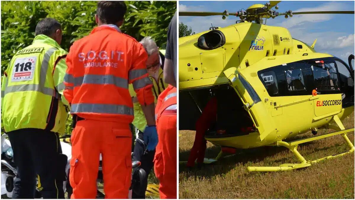 Incidente auto-moto ad Artegna, motociclista sbalzato per 10 metri: è grave, elitrasportato a Udine - 