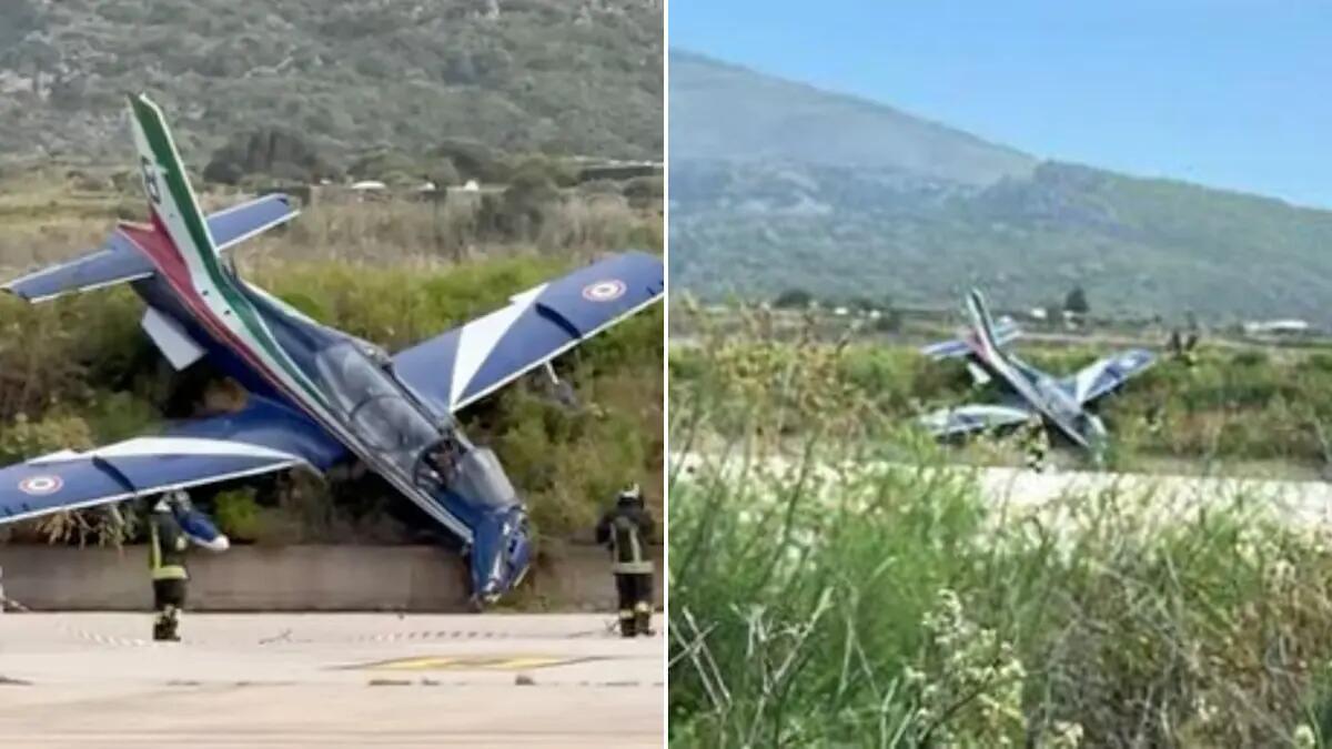 Incidente durante l’esibizione delle Frecce Tricolori: aereo finisce fuori pista, ferito il pilota -
