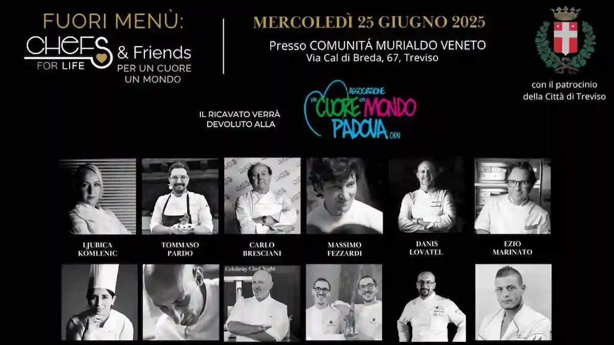 Chefs for Life a Treviso: cena solidale con trenta chef per Un Cuore Un Mondo - 