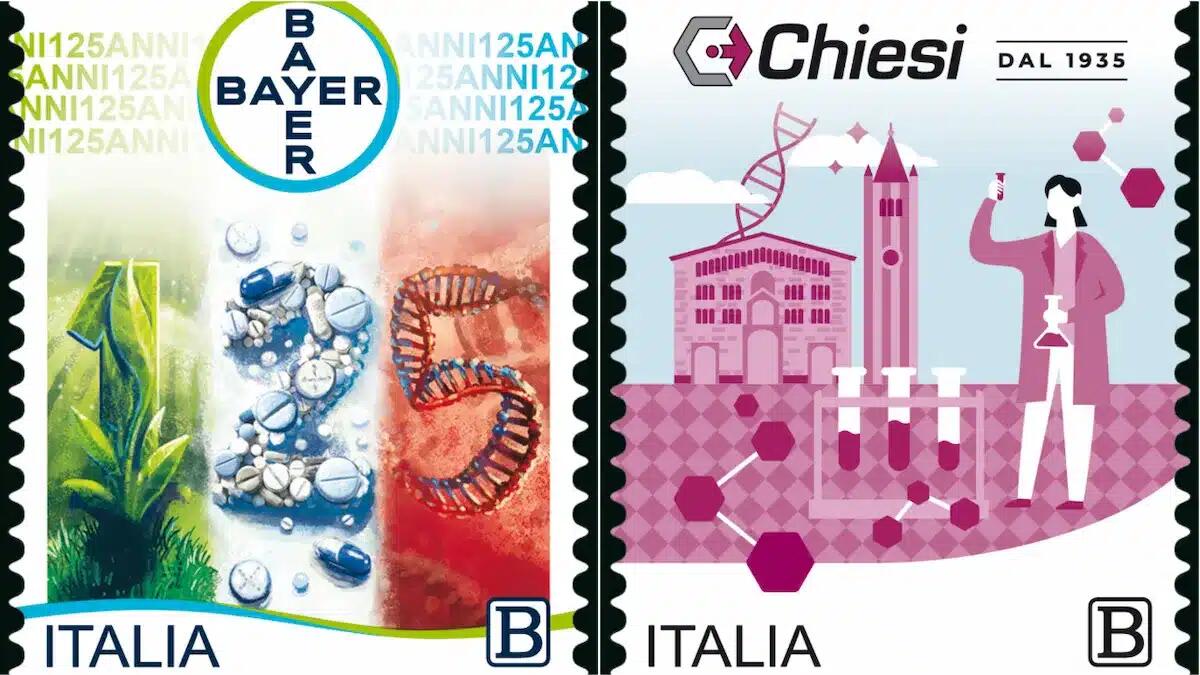 Poste Italiane: emessi due nuovi francobolli celebrativi per Bayer Italia e Chiesi Farmaceutici -