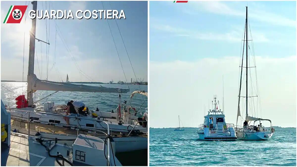 Paura al largo di Duino, barca a vela rischia di affondare: salvati dalla Guardia Costiera - 