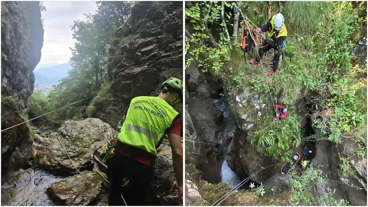 Forra dell’Albola, duplice intervento del Soccorso alpino in elicottero: due escursionisti feriti - 