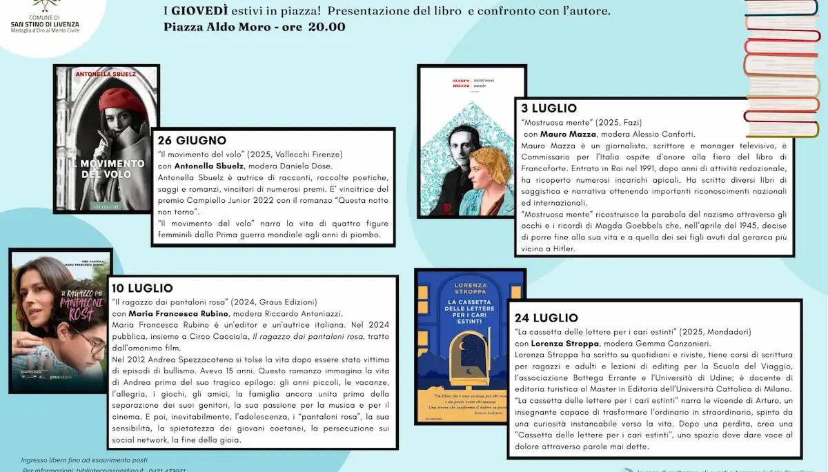 San Stino di Livenza anima l'estate: eventi gratuiti tra teatro, cultura e cinema sotto le stelle -