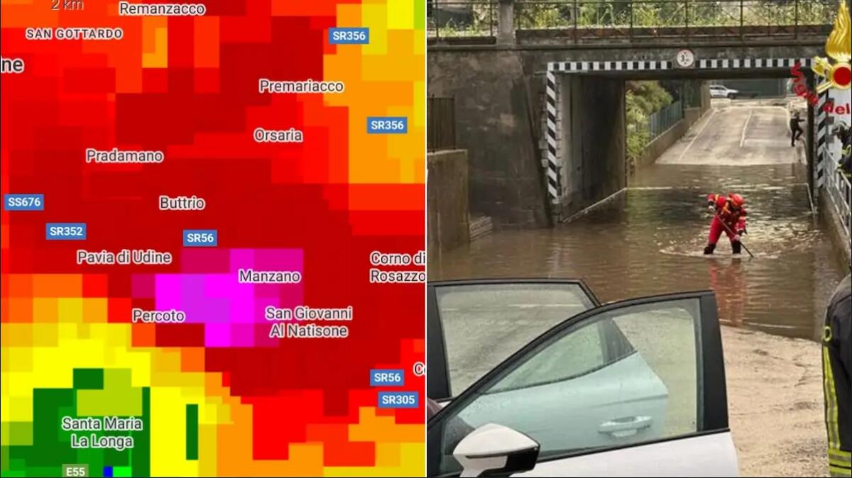 Nubifragi, vento forte e bombe d'acqua tra Udine, Padova e Verona: sottopassi allagati, alberi caduti - 