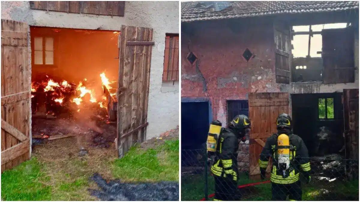 Incendio in un deposito, fiamme fino alla casa: le immagini del rogo e le condizioni dell’abitazione - 