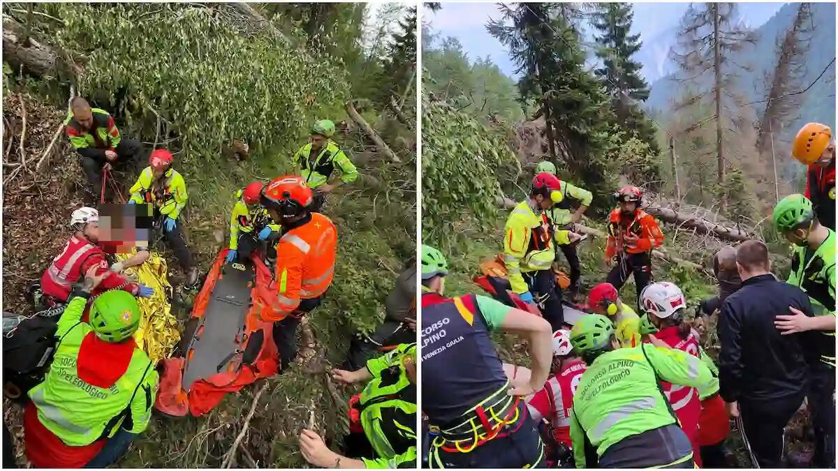 Incidente a 1600 metri per un boscaiolo, colpito da un masso: intervento d'emergenza in elisoccorso -