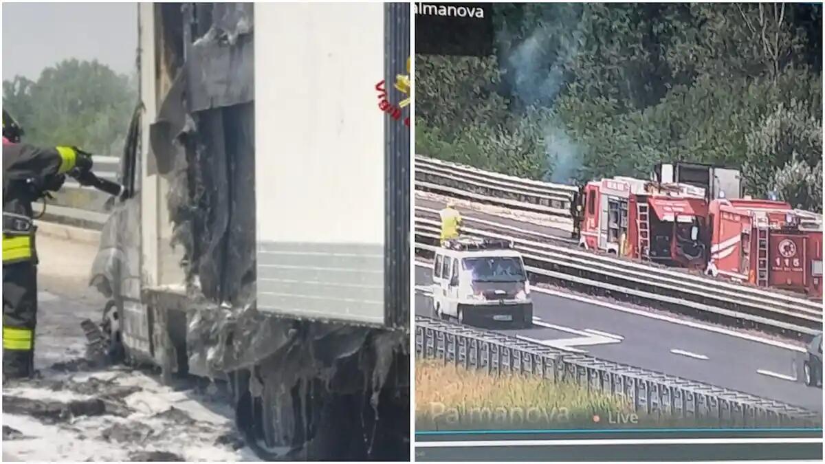 Camion in fiamme sulla A4 a Palmanova, l'autista risulta illeso: riaperta la carreggiata - 