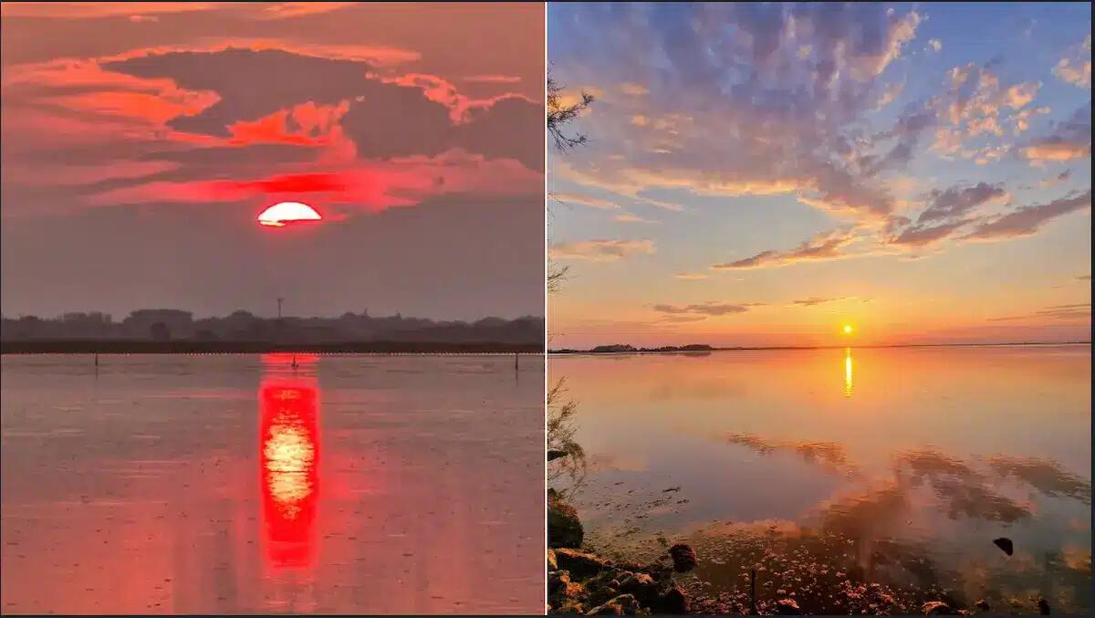 Lignano si tinge d’oro: lo spettacolo del sole che scende in laguna | FOTO -
