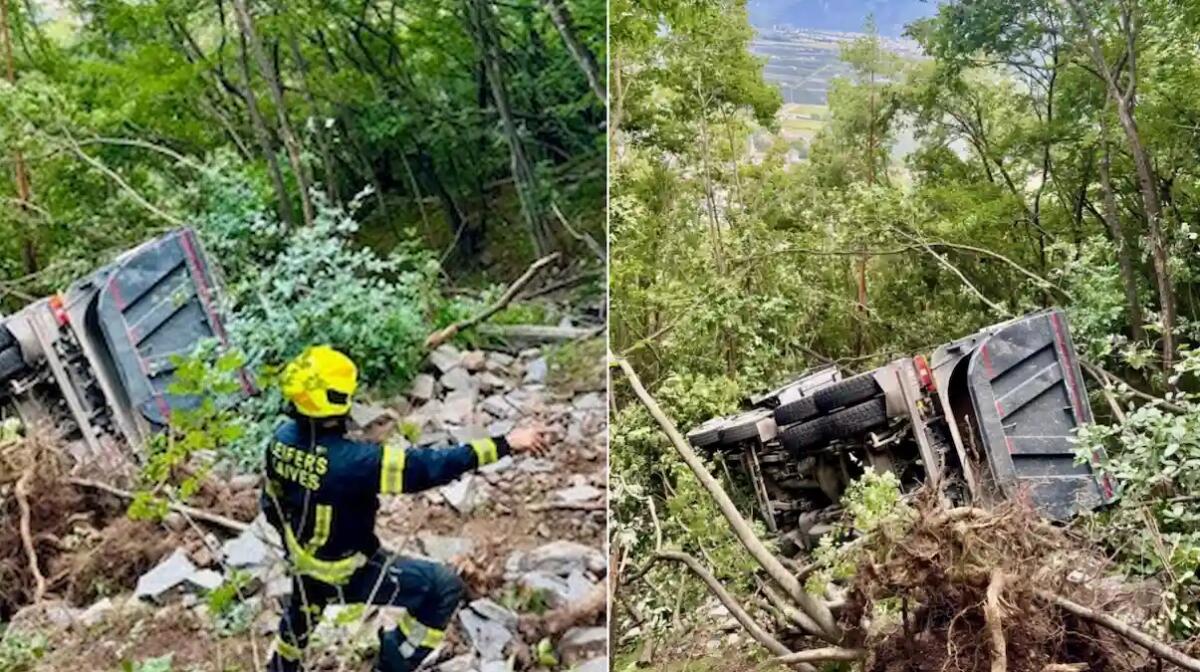 Camion precipita nella scarpata: conducente vivo per miracolo, cabina distrutta - 
