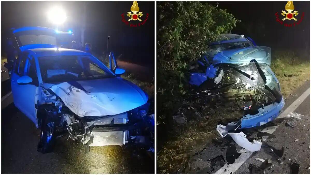 Paura nella notte a Longare, frontale tra una Panda e una Polo: i feriti trasportati in ospedale - 
