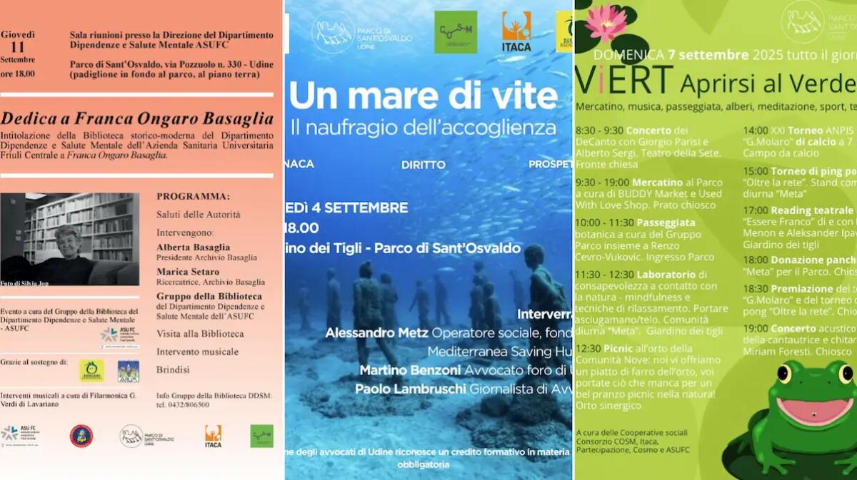 Udine, gran finale delle Feste d’Estate al Parco di Sant’Osvaldo: il programma di settembre -