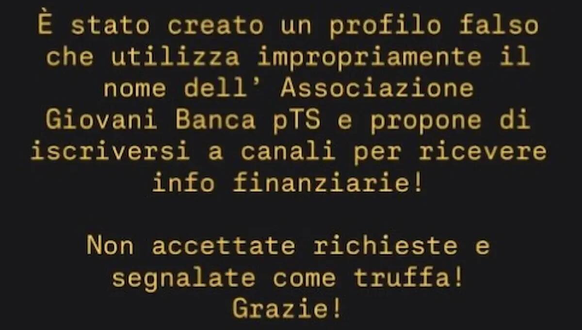 Truffa su Instagram, si spacciano per l’Associazione Giovani Banca per Trentino Sudtirol: è un profilo fake - 