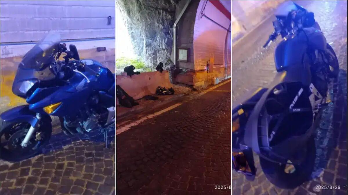 Perde il controllo della moto in galleria e rovina a terra: ferita centaura 49enne | FOTO - 