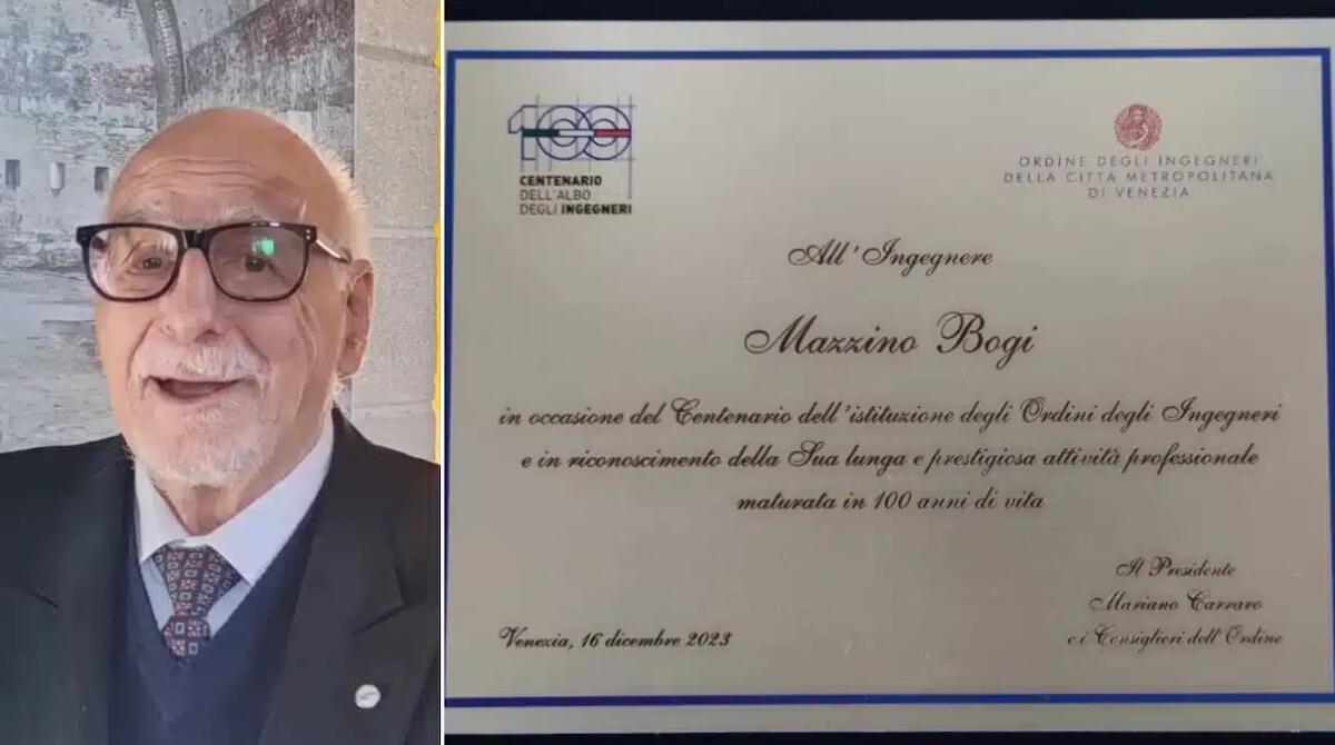 Addio al decano degli ingegneri veneziani: Mazzino Bogi si è spento a 101 anni - 