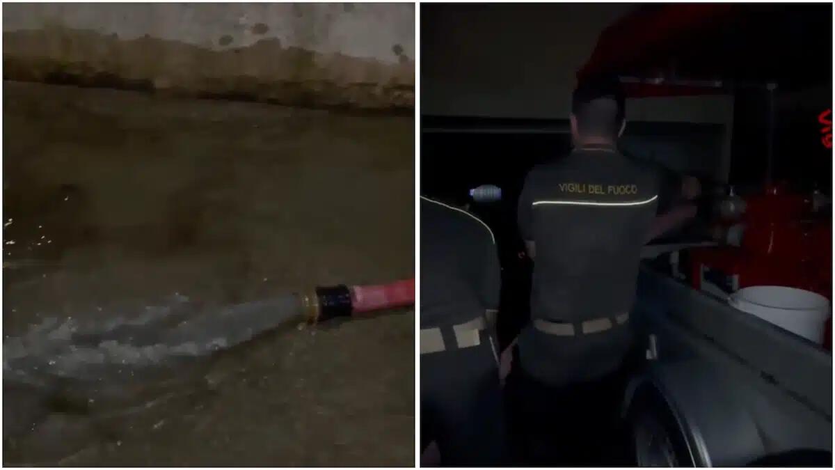 Maltempo, garage e seminterrati invasi dall'acqua: Vigili del fuoco al lavoro tutto la notte | VIDEO - 
