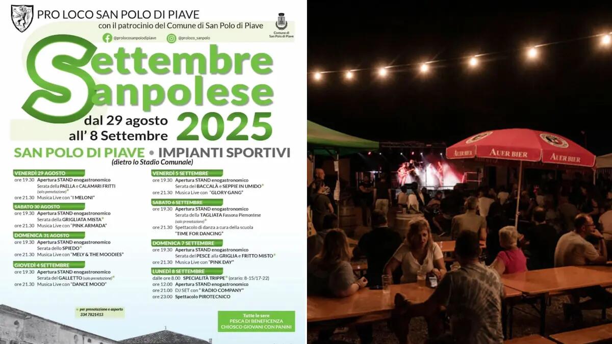 Settembre Sanpolese 2025: a San Polo di Piave torna la storica festa con musica e cucina tipica - 