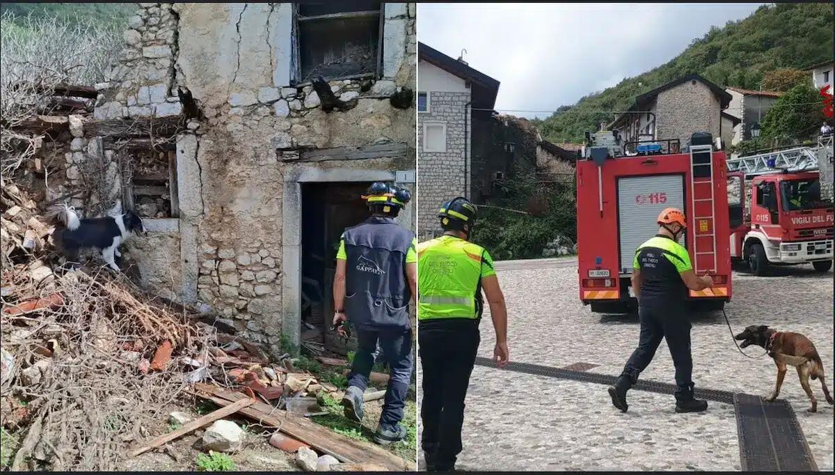 Polcenigo, crolla una casa disabitata: cani al lavoro per escludere persone sotto le macerie - 