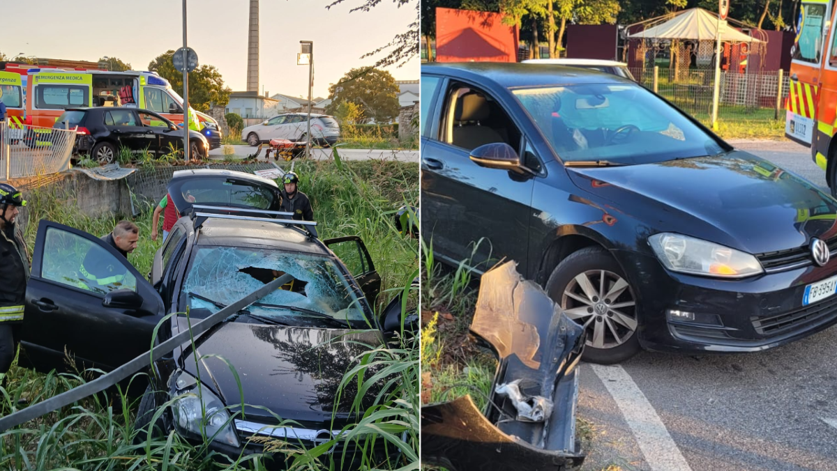 Tremendo scontro tra due auto: ferito un 30enne, traffico in tilt sulla Pontebbana - 