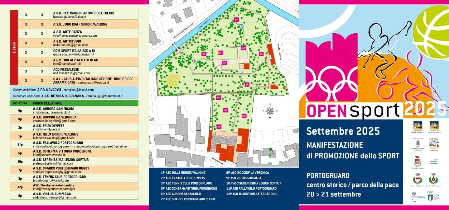 Open Sport 2025, Portogruaro diventa una palestra a cielo aperto -