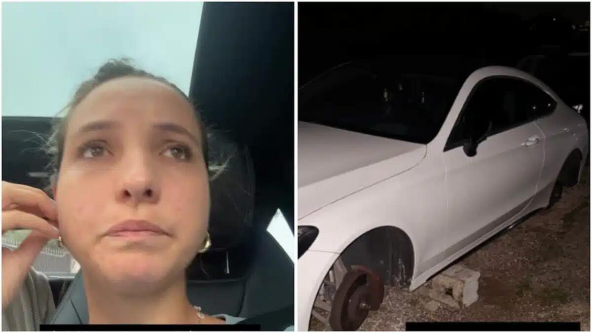 Parcheggia per andare a Friuli Doc: al ritorno trova la Mercedes senza ruote e cerchioni | FOTO - 