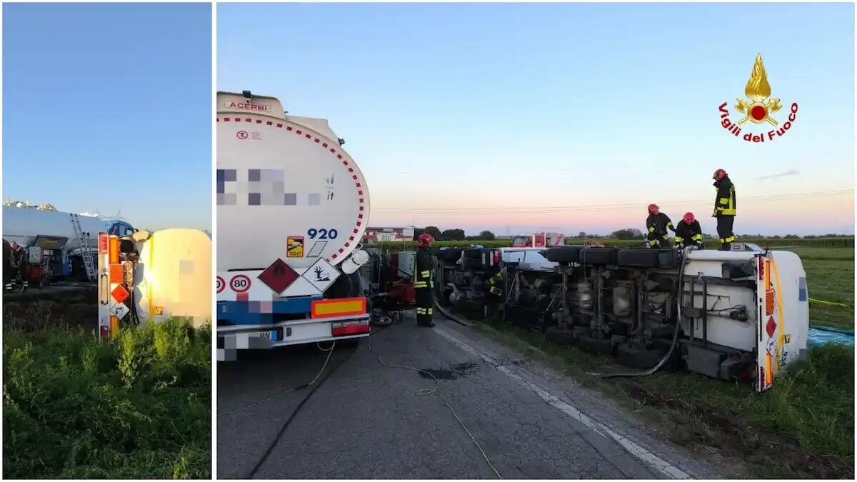 Autocisterna si ribalta in un campo, rischio danno ambientale: travasati 29.000 litri di carburante | VIDEO - 