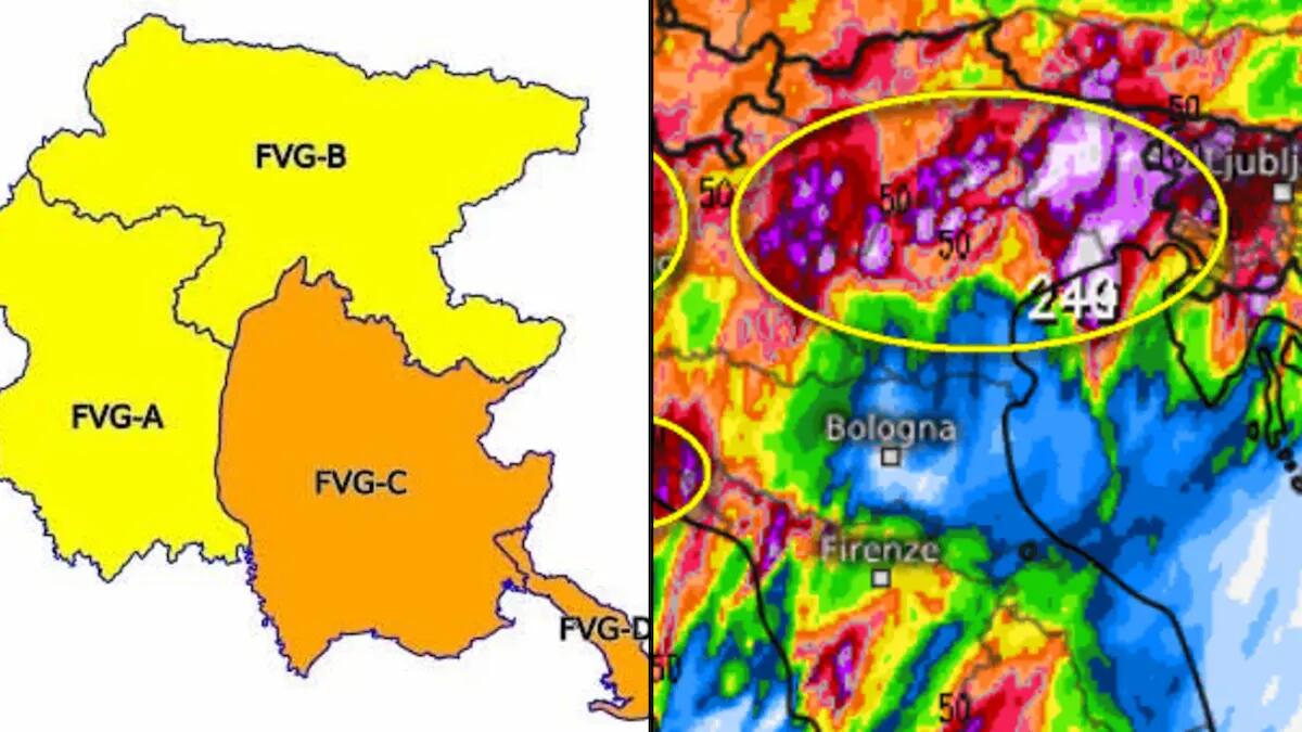 Allerta maltempo in Fvg, scatta il preallarme: «temporali forti, piogge intense e mareggiate» - 