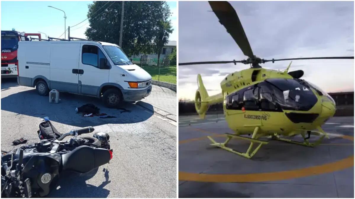 Scontro tra moto e furgone: motociclista elitrasportato in condizioni critiche | FOTO - 