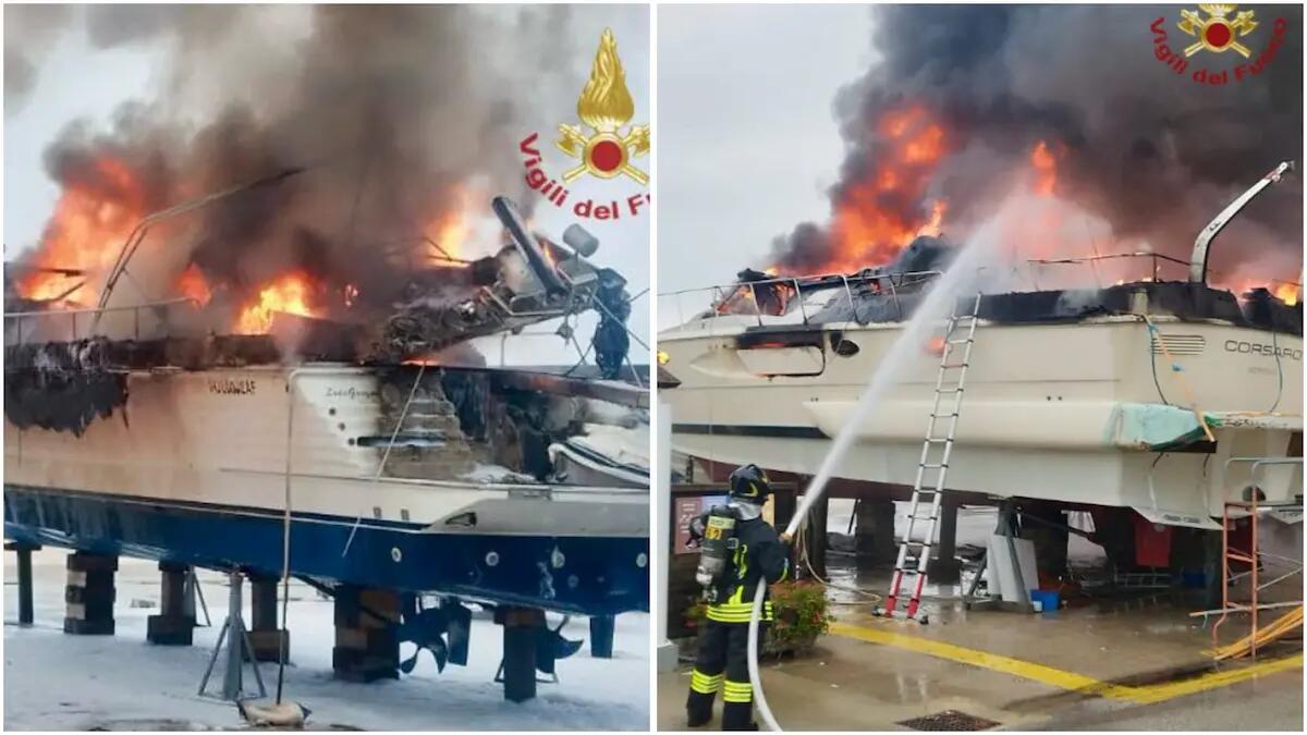 Barche ormeggiate nel porto divorate dalle fiamme: le immagini dello spaventoso incendio - 