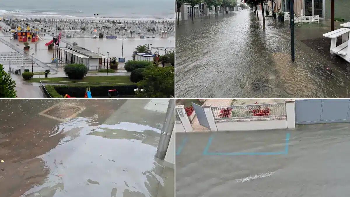 Maltempo, bomba d'acqua a Bibione: «quasi 200 mm di pioggia». Strade e negozi allagati | VIDEO - 